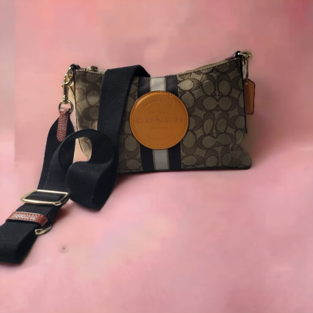Coach Dempsey Shoulder Bag in Signature Jacquard With Stripe and Patch - Picture 4 of 13